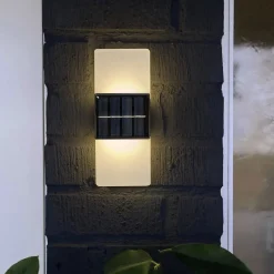 STAR TRADING Utendørs LED-vegglampe Wally, 20x8 cm hvit frostet CCT| Solcellelamper