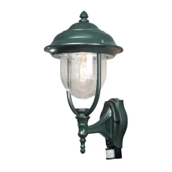 Konstsmide Utendørs PARMA vegglampe med sensor i grønn| Vegglamper Med Sensor|Utebelysning Med Sensor