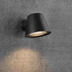 Nordlux Utendørs vegglampe Aleria, svart metall Outlet