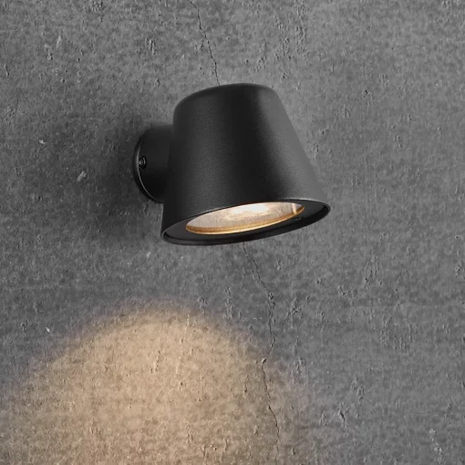 Nordlux Utendørs vegglampe Aleria, svart metall Outlet