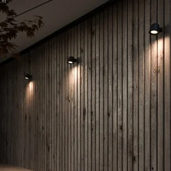 Nordlux Utendørs vegglampe Aleria, svart metall Outlet