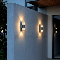 Nordlux Utendørs vegglampe Aludra Double Seaside, aluminium, antrasitt| Vegglamper Utendørs