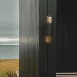 Nordlux Utendørs vegglampe Aludra Double Seaside, aluminium, svart Hot