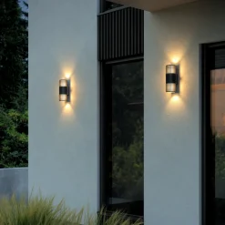 Nordlux Utendørs vegglampe Aludra Double Seaside, aluminium, svart Hot