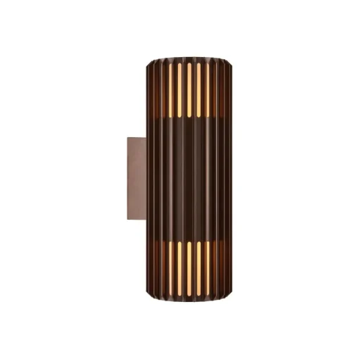 Nordlux Utendørs vegglampe Aludra Double Seaside, aluminium, brun metallic Outlet