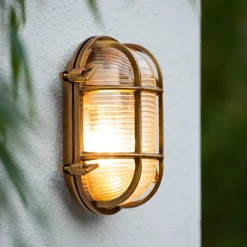 Lucide Utendørs vegglampe Dudley, messing New
