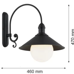 Argon Utendørs vegglampe Enduro, svart, stål, glass, IP44, E27 Sale