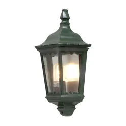 Konstsmide Utendørs vegglampe Firenze, halvskål, grønn Online