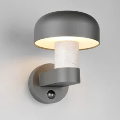 Trio Lighting Utendørs vegglampe Fraser Sensor grå/betonlook, aluminium IP54 E27| Vegglamper Med Sensor