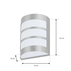 Lindby Utendørs vegglampe Kristian med striper, stål Hot