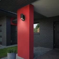 Briloner Utendørs vegglampe med sensor 3789015, svart, plast, GU10 Outlet