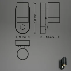 Briloner Utendørs vegglampe med sensor 3789015, svart, plast, GU10 Outlet