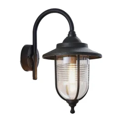 Lindby Utendørs vegglampe Naisha, diffusor med riller| Vegglamper Utendørs