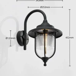 Lindby Utendørs vegglampe Naisha, diffusor med riller| Vegglamper Utendørs