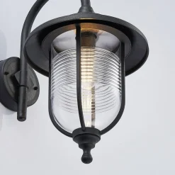 Lindby Utendørs vegglampe Naisha, diffusor med riller| Vegglamper Utendørs