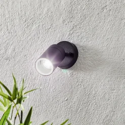 Konstsmide Utendørs vegglampe New Modena, GU10-spot, svart