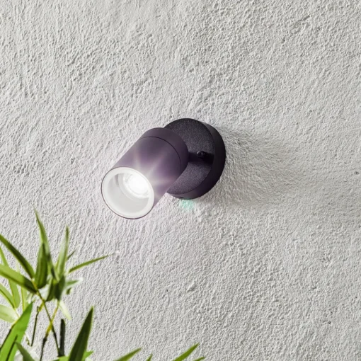 Konstsmide Utendørs vegglampe New Modena, GU10-spot, svart