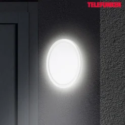 Telefunken Utendørs vegglampe Nizza, Ø 28 cm, hvit, 4 000K| Led-Utendørs