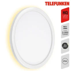 Telefunken Utendørs vegglampe Nizza, Ø 28 cm, hvit, 4 000K| Led-Utendørs