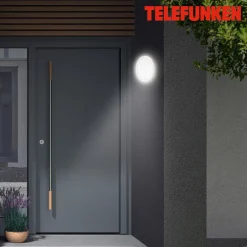 Telefunken Utendørs vegglampe Nizza, Ø 28 cm, hvit, 4 000K| Led-Utendørs