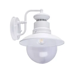 Globo Utendørs vegglampe Sella av matt, hvit stål| Vegglamper Utendørs
