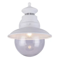 Globo Utendørs vegglampe Sella av matt, hvit stål| Vegglamper Utendørs