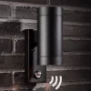 Nordlux Utendørs vegglampe Tin Maxi Double Seonsor, svart| Vegglamper Med Sensor|Utebelysning Med Sensor