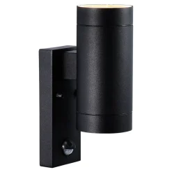 Nordlux Utendørs vegglampe Tin Maxi Double Seonsor, svart| Vegglamper Med Sensor|Utebelysning Med Sensor