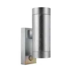 Nordlux Utendørs vegglampe Tin Maxi Double Sensor, galvanisert, IP54, GU10| Utebelysning Med Sensor|Utebelysning Med Sensor
