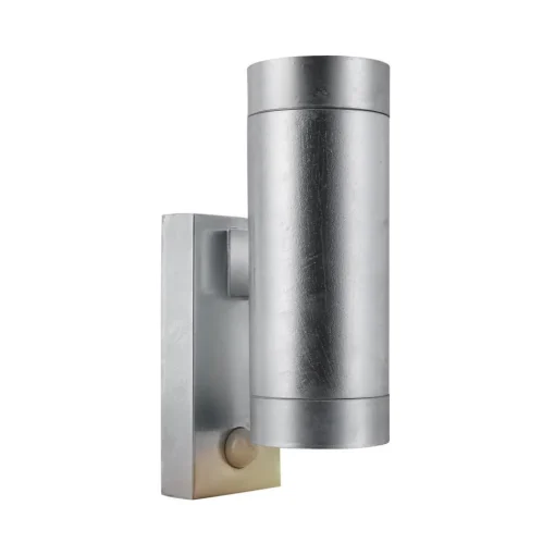 Nordlux Utendørs vegglampe Tin Maxi Double Sensor, galvanisert, IP54, GU10| Utebelysning Med Sensor|Utebelysning Med Sensor