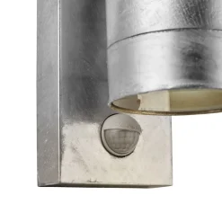 Nordlux Utendørs vegglampe Tin Maxi Double Sensor, galvanisert, IP54, GU10| Utebelysning Med Sensor|Utebelysning Med Sensor