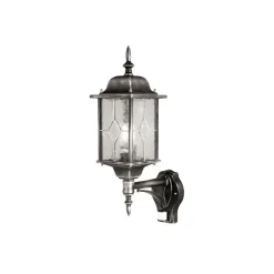 Elstead Utendørs vegglampe Wexford, sensor, svart/sølv| Vegglamper Med Sensor|Utebelysning Med Sensor