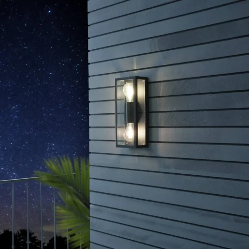 EGLO Utevegglampe Alamonte 1, 2 lysk. rektangel Best