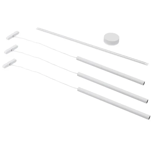 Lindby 48V Lumaro skinnesystem, pendel, rørpære, 3 lyskilder, hvit, CCT Online