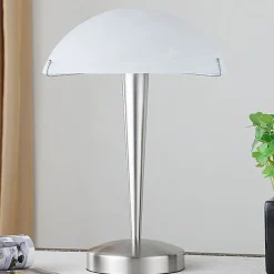 Lindby Vakker bordlampe Viola, nikkel matt| Bordlamper
