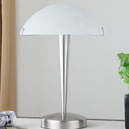 Lindby Vakker bordlampe Viola, nikkel matt| Bordlamper