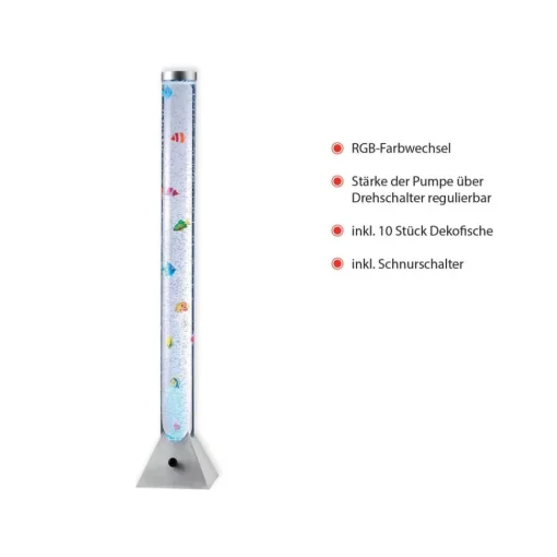 JUST LIGHT. GmbH Vannsøyle Ava med LED og fisker, høyde 120 cm| Dekorasjonsbelysning