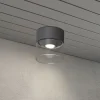 Konstsmide Varese LED utendørs taklampe grå, glassylinder