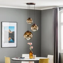 Globo Varus glasshengelampe i rav, 3 lyskilder Ø 51 cm Sale