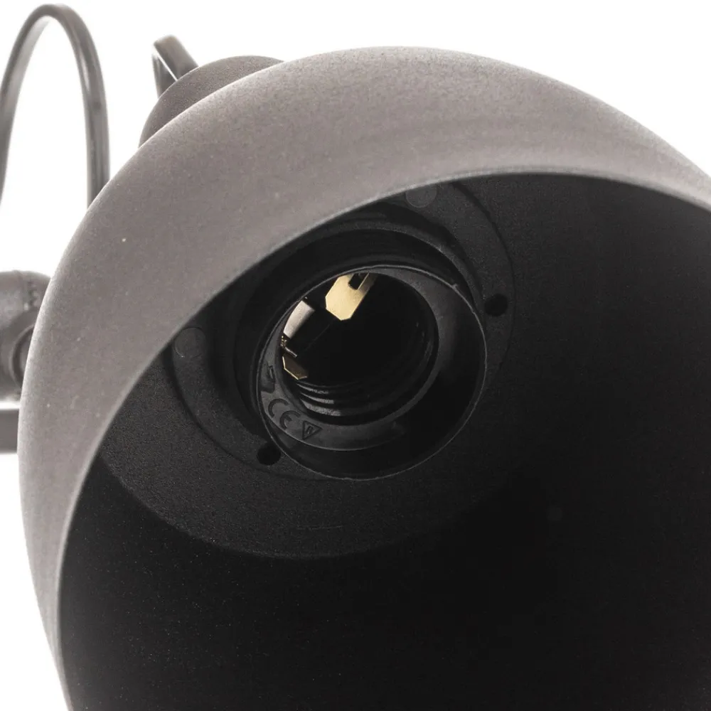 ALDEX Vegglampe 1002 med stikkontakt, 2 lyskilder, svart Discount