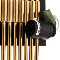 Opviq Vegglampe 616-A, svart med gylne stenger Clearance