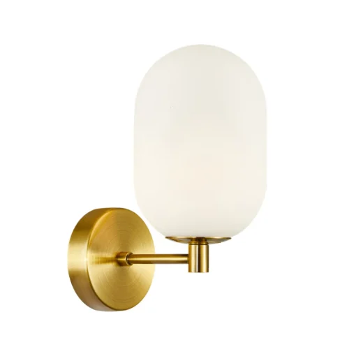 Eko-Light Vegglampe Alias, metall gullfarget, opalglas, 1 lyskilde New