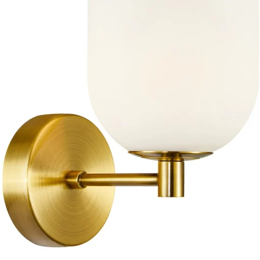 Eko-Light Vegglampe Alias, metall gullfarget, opalglas, 1 lyskilde New