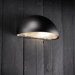 Nordlux Vegglampe Bergen, halvsirkelformet, svart Clearance