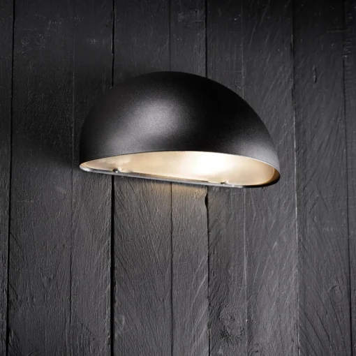 Nordlux Vegglampe Bergen, halvsirkelformet, svart Clearance