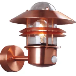 Nordlux Vegglampe BLOKHUS med sensor, kobber Best