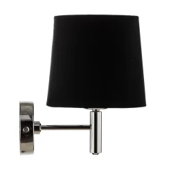 Argon Vegglampe Bono, tekstilskjerm, krom/svart Discount