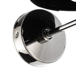 Argon Vegglampe Bono, tekstilskjerm, krom/svart Discount