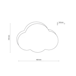 TK Lighting Vegglampe Cloud, beige, 43 cm bred, tekstil, sky, E27| Vegglamper