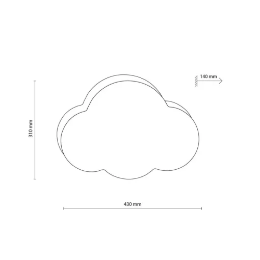 TK Lighting Vegglampe Cloud, beige, 43 cm bred, tekstil, sky, E27| Vegglamper